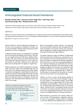 Anticoagulant-Induced Breast Hematoma