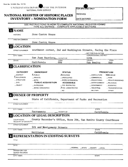 Nomination Form Location Classification