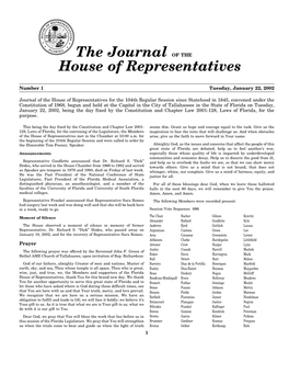 The Journal of the House of Representatives