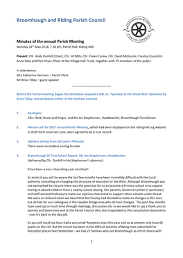 Broomhaugh and Riding Parish Council