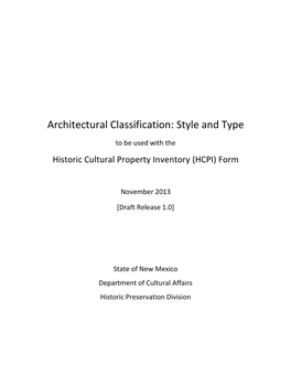 Architectural Classification: Style and Type