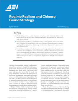 Regime Realism and Chinese Grand Strategy