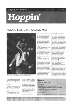 You Just Can't Top the Lindy Hop