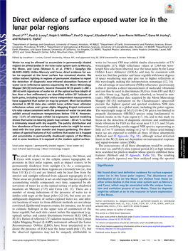 Direct Evidence of Surface Exposed Water Ice in the Lunar Polar Regions