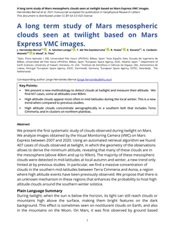 A Long Term Study of Mars Mesospheric Clouds Seen at Twilight Based on Mars Express VMC Images