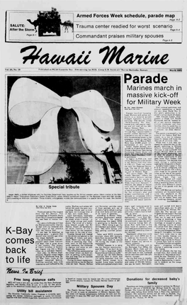 Parade Map Page A-2 SALUTE: Trauma Center Readied for Worst Scenario After the Storm ) Page A-4 Page H I Commandant Praises Military Spouses Page A-5