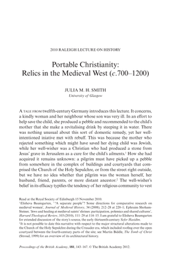 Relics in the Medieval West (C.700–1200)