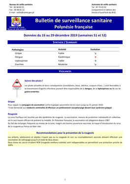 Bulletin De Surveillance Sanitaire