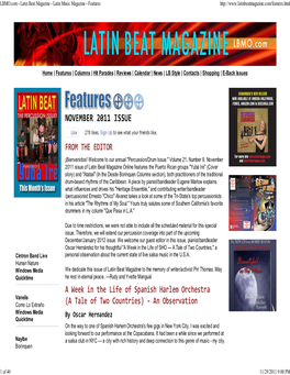 LBMO.Com - Latin Beat Magazine - Latin Music Magazine - Features