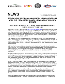 Rfd-Tv's the American Announces New