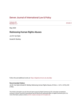 Redressing Human Rights Abuses