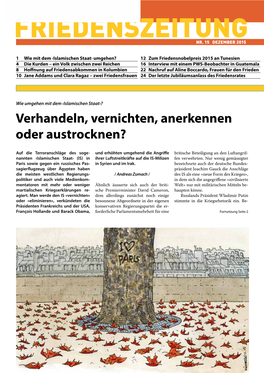 FRIEDENSZEITUNG 15-15 Fortsetzung Von Seite 1 Afghanistan.­ Die Ausweitung Auf Weitere Sonen