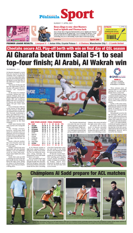 Al Gharafa Beat Umm Salal 5-1 to Seal Top-Four Finish; Al Arabi, Al Wakrah Win