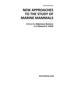 New Approaches to the Study of Marine Mammals