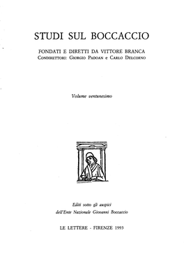 Studi Sul Boccaccio