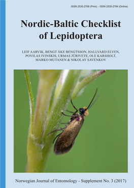 Nordic-Baltic Checklist of Lepidoptera
