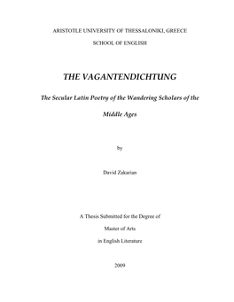 The Vagantendichtung