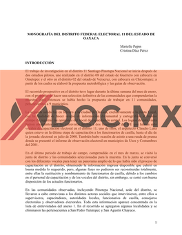 Monografía Del Distrito Federal Electoral 11 Del Estado De Oaxaca