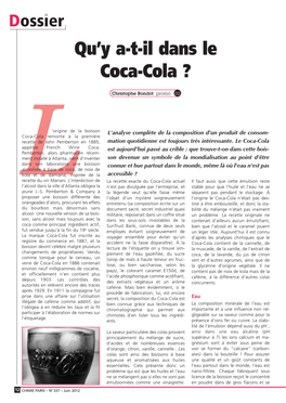 Qu'y A-T-Il Dans Le Coca-Cola ? (PDF