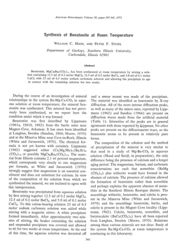 Synthesis of Benstonite at Room Temperature