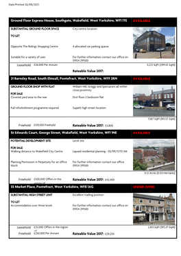 Suite 2, 66 Wakefield Road, Ossett, West Yorkshire, WF5 9JS AVAILABLE Rateable Value 2017