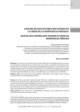 7 Análisis De Los Factores Que Inciden En La Crisis De La