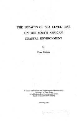 The Impacts of Sea Level Rise on the South African Coastal Environment