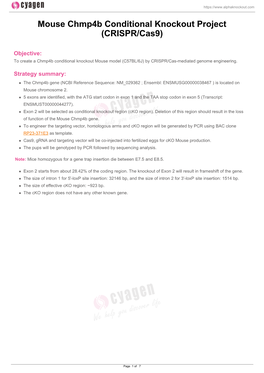 Mouse Chmp4b Conditional Knockout Project (CRISPR/Cas9)