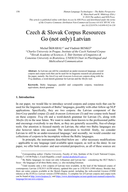 Czech & Slovak Corpus Resources Go (Not Only) Latvian