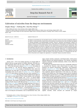 Cultivation of Microbes from the Deep-Sea Environments