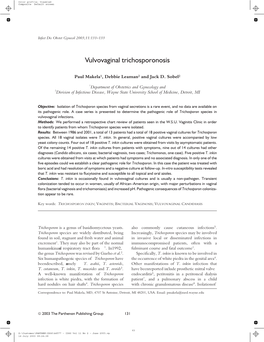 Vulvovaginal Trichosporonosis