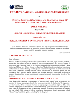 Two-Days National Workshop-Cum-Conference