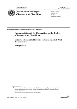 Implementation of the Convention on the Rights of Persons with Disabilities