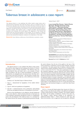 Tuberous Breast in Adolescent: a Case Report