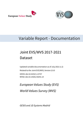 Joint EVS/WVS Variable Report – Documentation