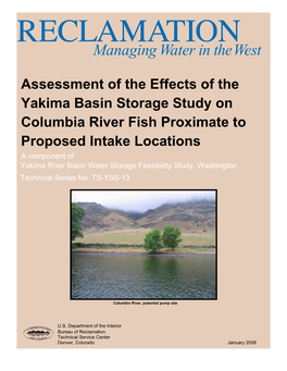 Assessment of the Effects of the Yakima Basin Storage Study On