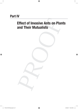 Effect of Invasive Ants on Plants and Their Mutualists