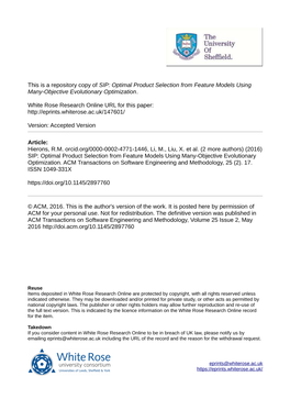 SIP: Optimal Product Selection from Feature Models Using Many-Objective Evolutionary Optimization