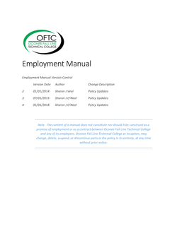 OFTC Employment Manual