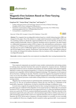 Magnetic-Free Isolators Based on Time-Varying Transmission Lines