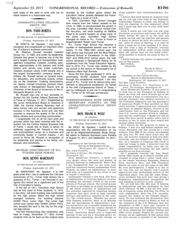 CONGRESSIONAL RECORD— Extensions of Remarks E1701 HON