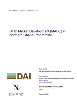DFID Market Development (MADE) in Northern Ghana Programme