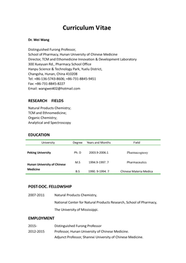 Curriculum Vitae