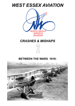 West Essex Aviation Crashes and Mishaps Between the Wars 1919