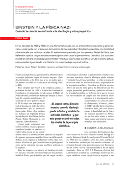 EINSTEIN Y LA FÍSICA NAZI Cuando La Ciencia Se Enfrenta a La Ideología Y a Los Prejuicios