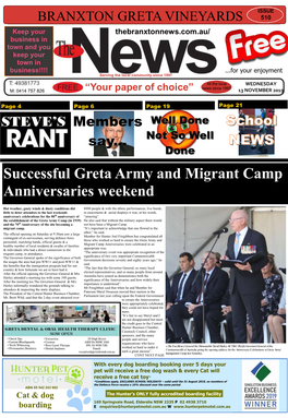 Successful Greta Army and Migrant Camp Anniversaries Weekend