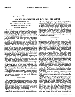 Weather and Data for the Month. Tee Weather of Jvne, 1917