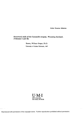 Structural Style of the Laramide Orogeny, Wyoming Foreland. (Volumes I and II)