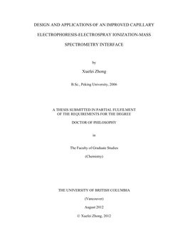 Design and Applications of an Improved Capillary