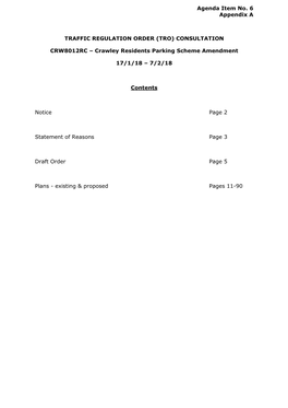 CRW8012RC – Crawley Residents Parking Scheme Amendment